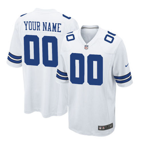 Youth Elite Nike Jersey White Road - Customized NFL Dallas Cowboys